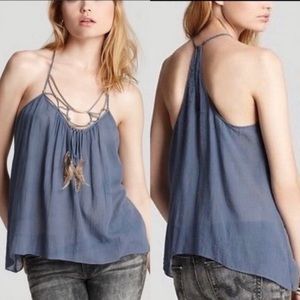 NWT Feather Necklace Cami in Bottle Blue💙🪶💙
